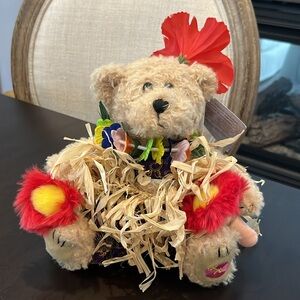 Hawaiian Plush Teddy Bear w her own number and passport! Collectibles New w tag